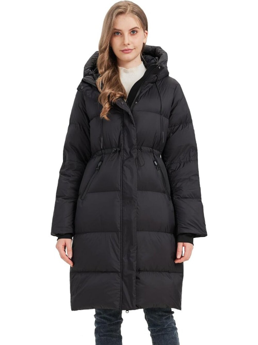 Cozy Women's Hooded Long Down Coat | Warm Winter Puffer Jacket for Cold Weather